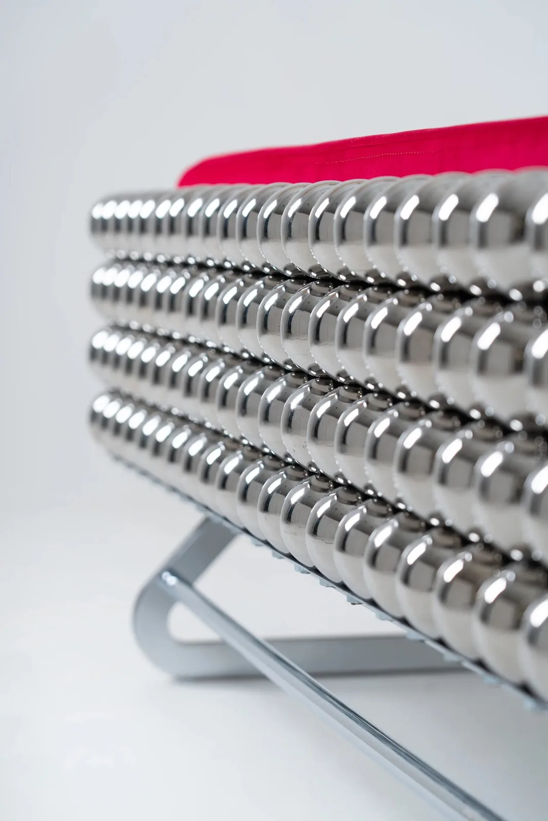 reza raeisifar and saber abar stack steel spheres into chairs, lamps and pet homes - 1