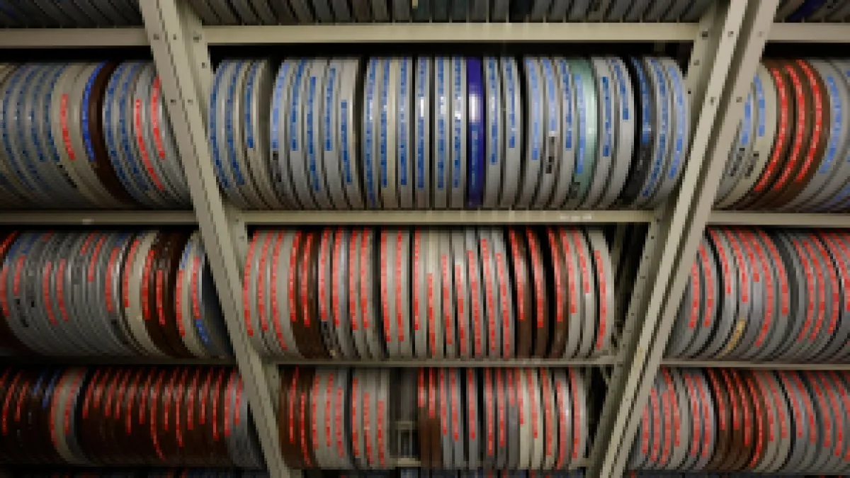 TORONTO, ON - January 7 -  Various film reels are pictured inside the cold vault, which houses primarily moving image materials, at the University of Toronto in Toronto. Lance McMillan/Toronto Star

January-7-2025 Lance McMillan/Toronto Star        (Lance McMillan/Toronto Star via Getty Images)