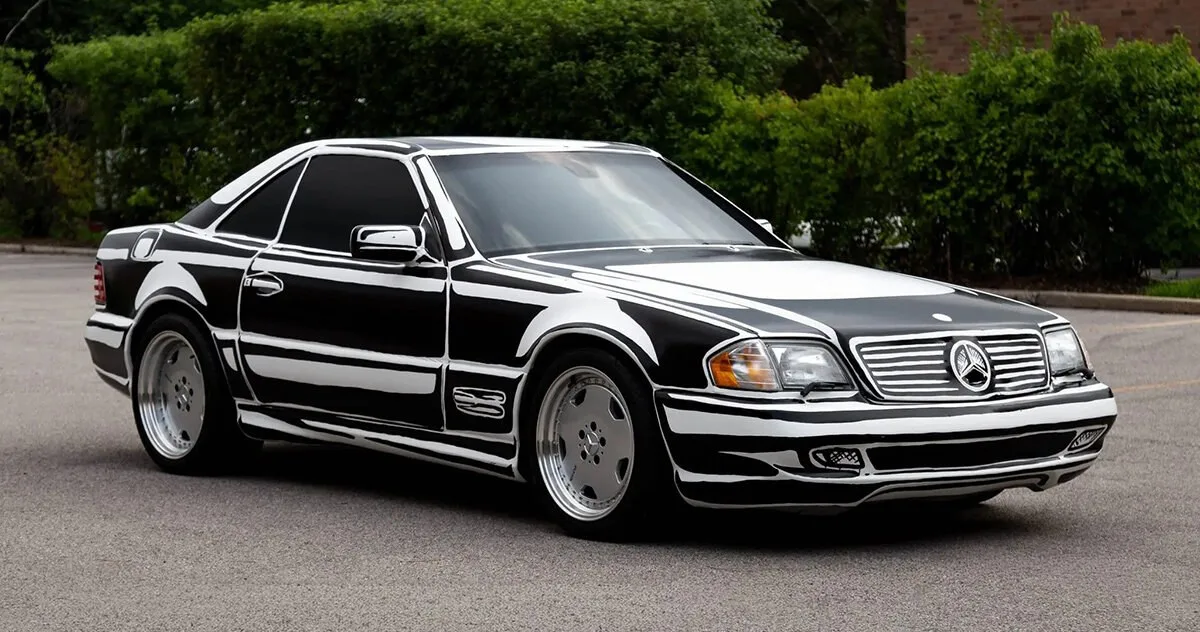 Joshua Vides’in El Boyaması Detaylarla Süslenmiş Mercedes SL500, Artırma Usulüyle Satışta