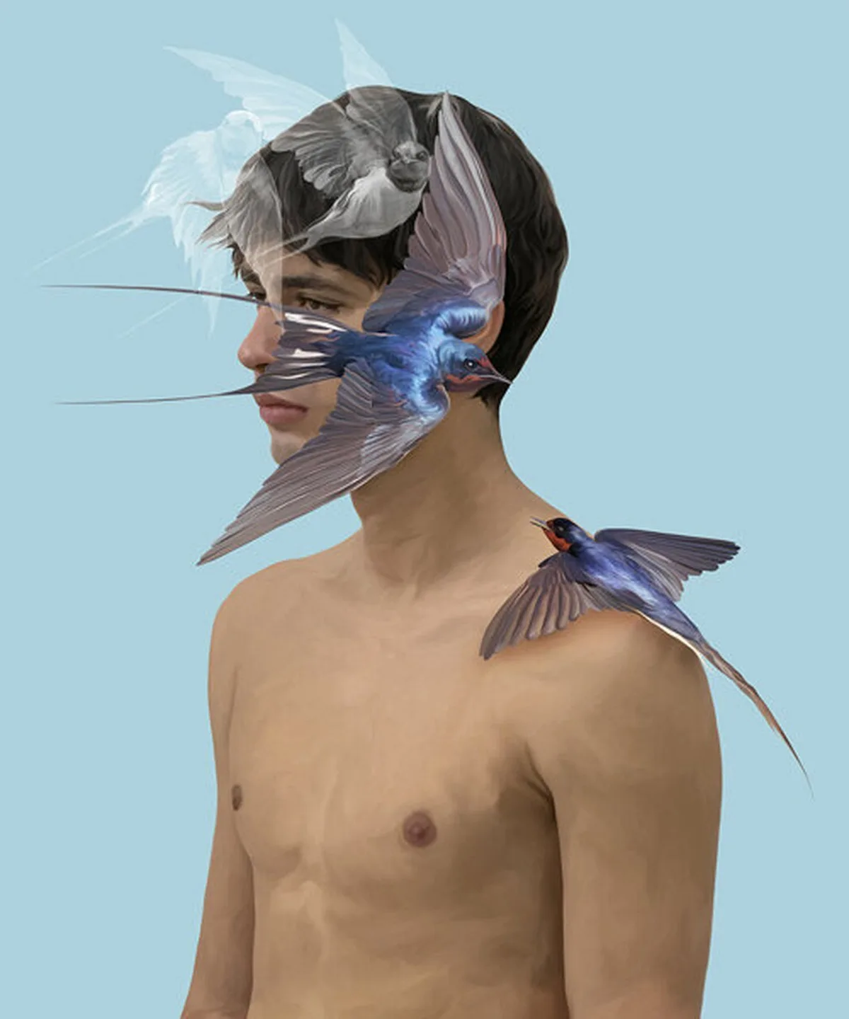 broken ladders, bird sculptures, and hidden faces shape ricardo luevanos’ tokyo exhibition