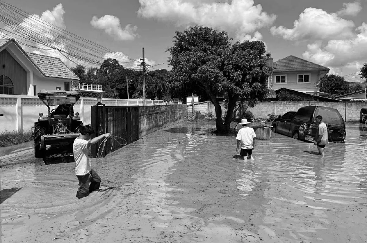 Chiang Mai’de Sel Çözümlerle İnşa Edilen, Su Baskınlarına Dayanıklı, 27 Metrekarelik Ahşap ve Çelik Pavilyon