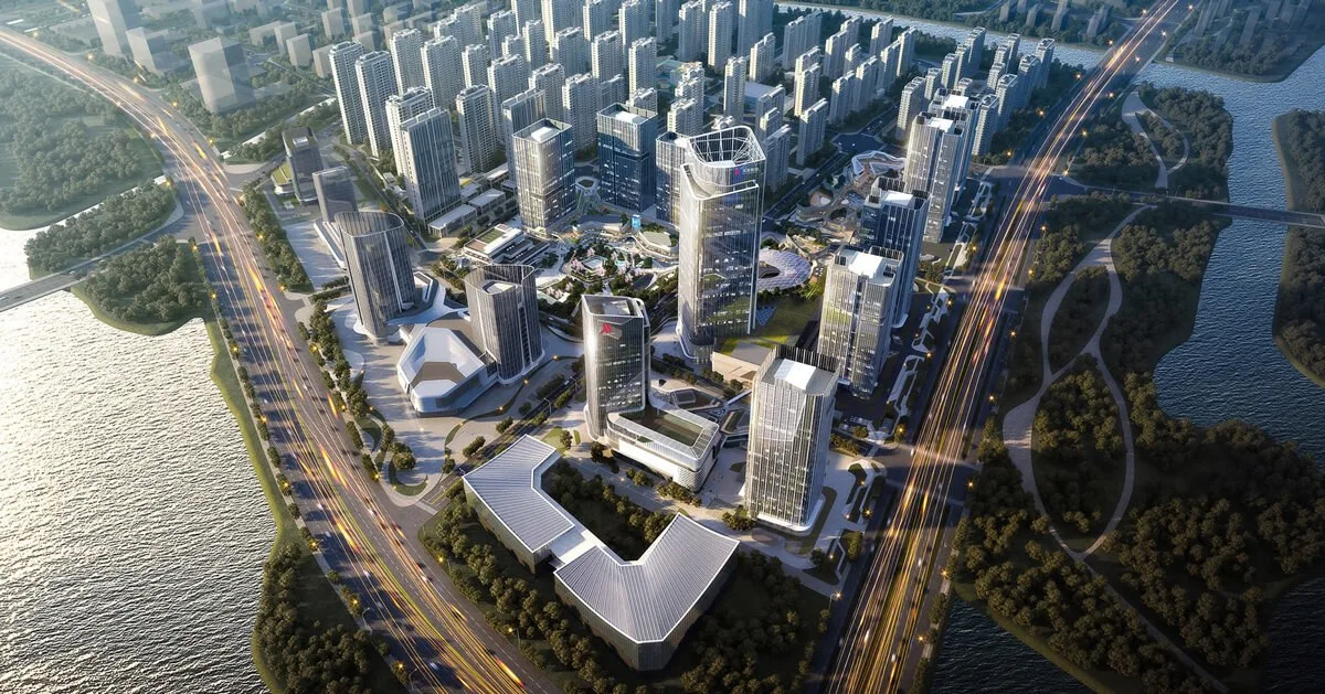 AECOM, Shaoxing’de dağ ve sularından ilham alan karma kullanımlı bir kent merkezi tasarladı