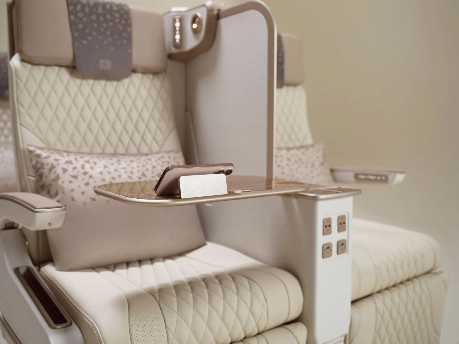 emirates new premium economy seat featuring privacy screen