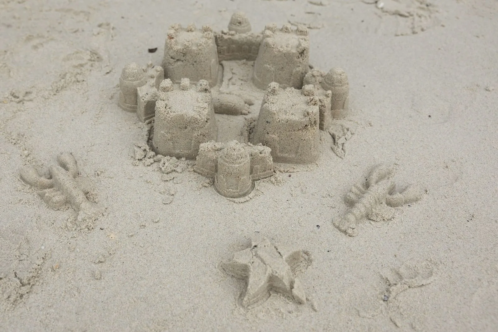 sandcastle on a sandy beach