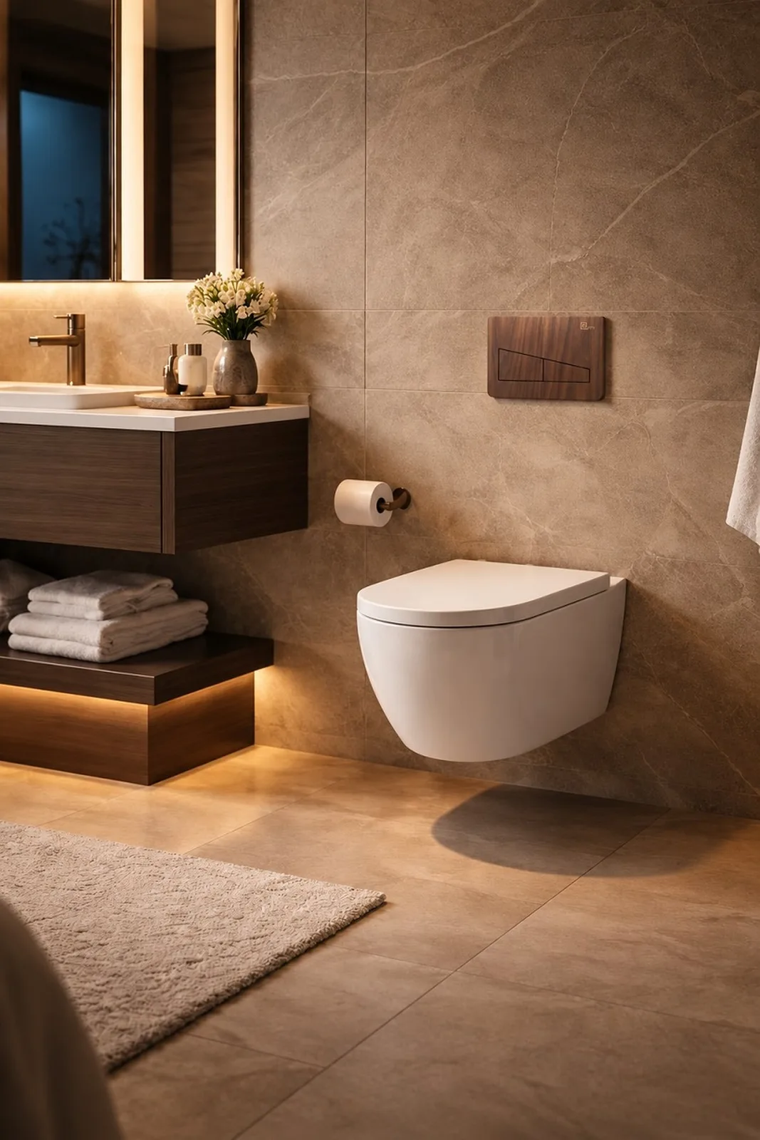 solid walnut, oak, and padauk give bathroom flush plates a sculptural identity - 1
