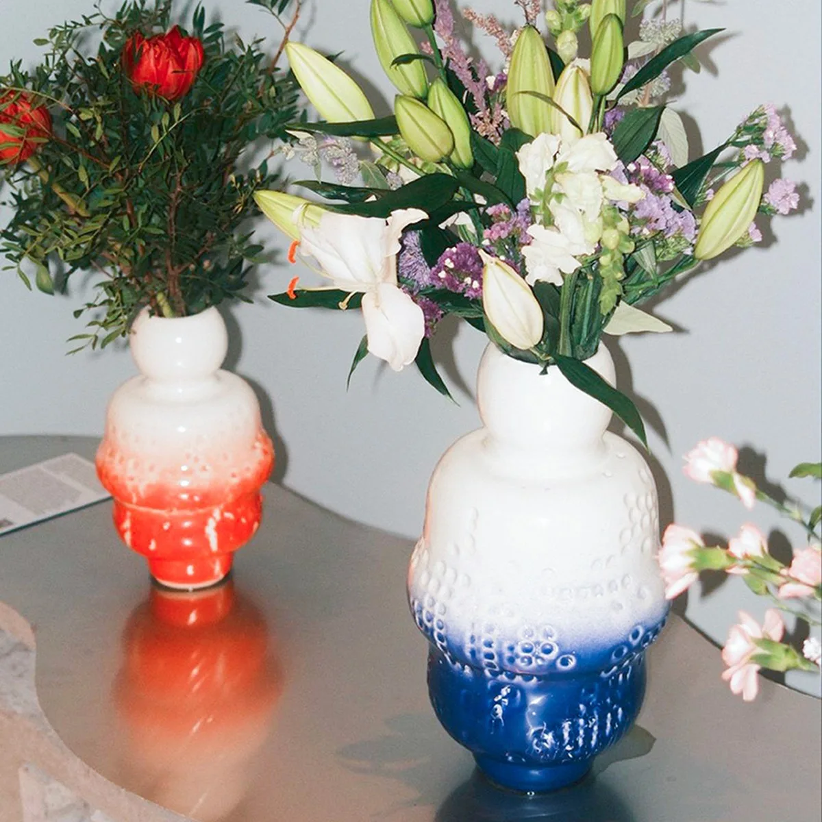generative code patterns trace across MM collective’s ceramic flower vases - 2