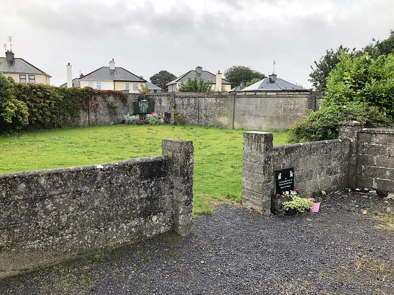 View of the mass grave at the Bon Secours Mother and Baby Home, Tuam