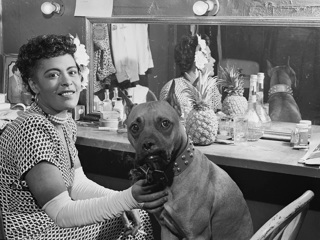 Holiday and her dog Mister, New York, c. 1946